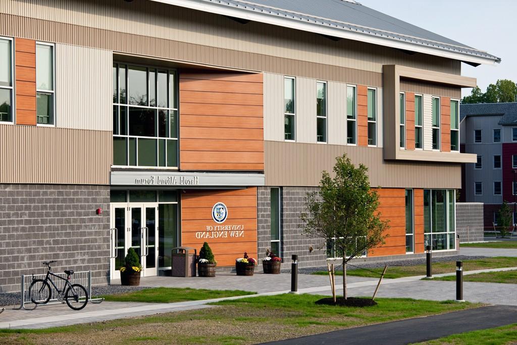 Exterior shot of the Alfond Forum