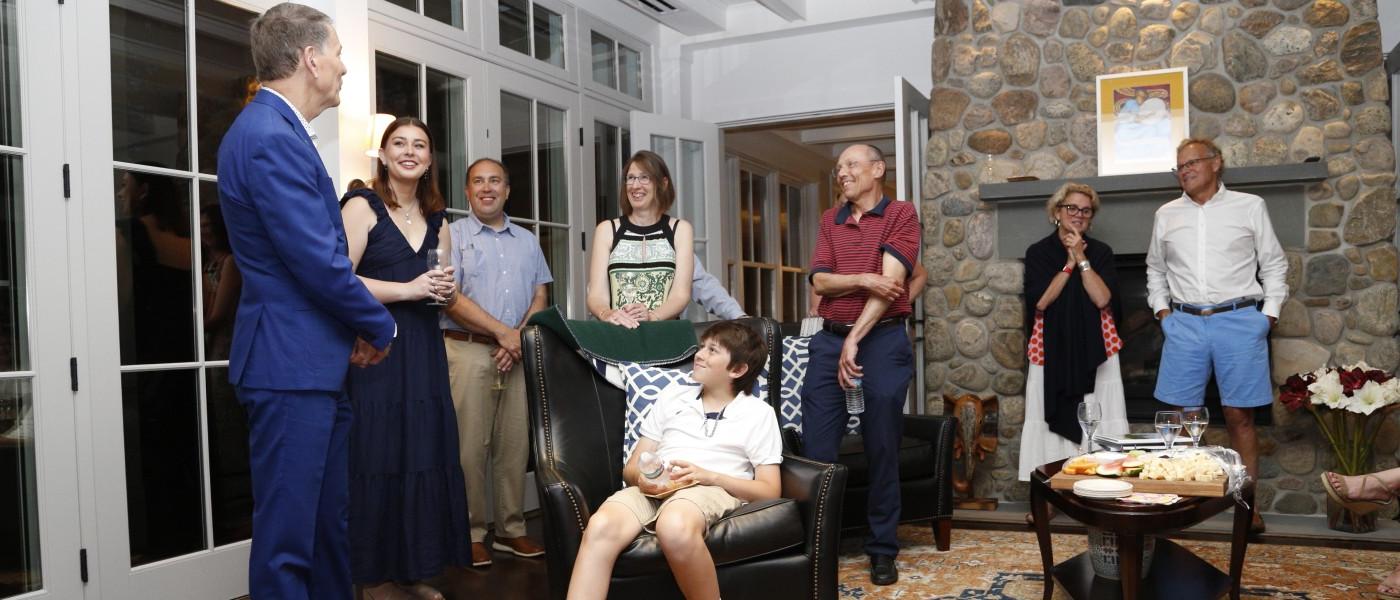 Anderson and company gather at the President's House to watch the finale