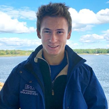 Headshot of U N E undergraduate admissions student ambassador Karl Mohr